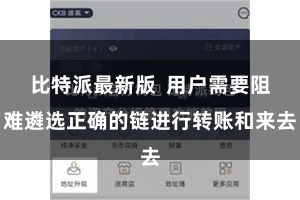 比特派最新版  用户需要阻难遴选正确的链进行转账和来去